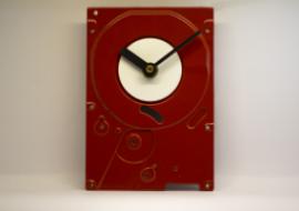 Red Tillam clock made from hard drive